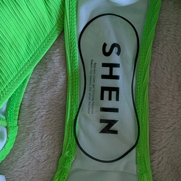 Neon Green Ribbed Bikini Set - Picture 4 of 5